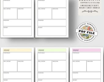 Nursing Study Template Pack Druckbare | Krankheitsprozess Blatt PDF | Med-Surg Lernführer |Krankenpflegeschule Download
