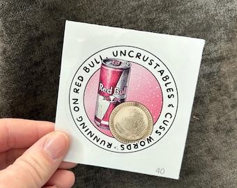 Funny Nurse Sticker: Running on Uncrustables & Red Bull Vinyl Decal