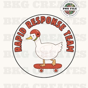 Rapid Response Team Silly Goose PNG – スケートボードをするガチョウの看護師デザイン、ICU看護師、救急科、集中治療室看護師、面白い看護師