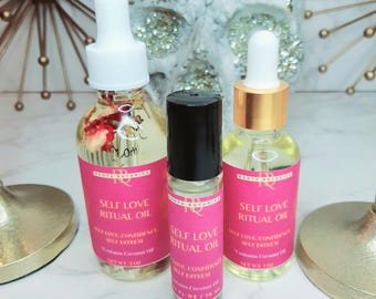 Self Love Ritual Oil, Natural Herbs and Crystals
