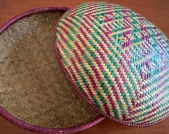 Handwoven Bamboo Basket (Loma) from Bhutan: Size10.5x10