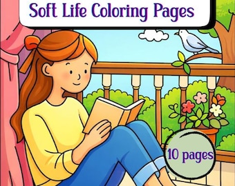 Cozy Coloring Pages | Soft Life Self-Care Art (10 Pages) (Digital Download)