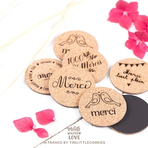 Mini thank you magnet favor for all your joyous occasions | 9 designs | round Ø 42mm (1,65'')