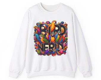 Bird Nerd Parrot sweatshirt, bird mom gift, parrot lover present, birb crewneck, gift for bird mom, bird funny present, parrot cute gift