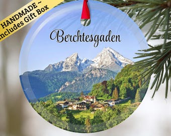 Berchtesgaden Germany - solid glass ornament with gift box