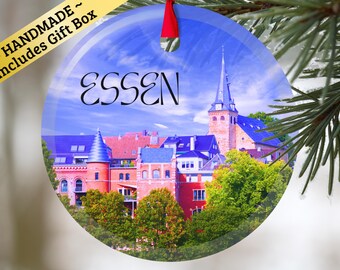 Essen Germany Glass Ornament: European City Keepsake with Gift Box