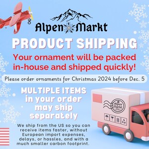 Keepsake German ceramic ornament with gift box, holiday Christmas present for German Mama Mom Papa Dad Oma Omi Tante family friends teacher image 9