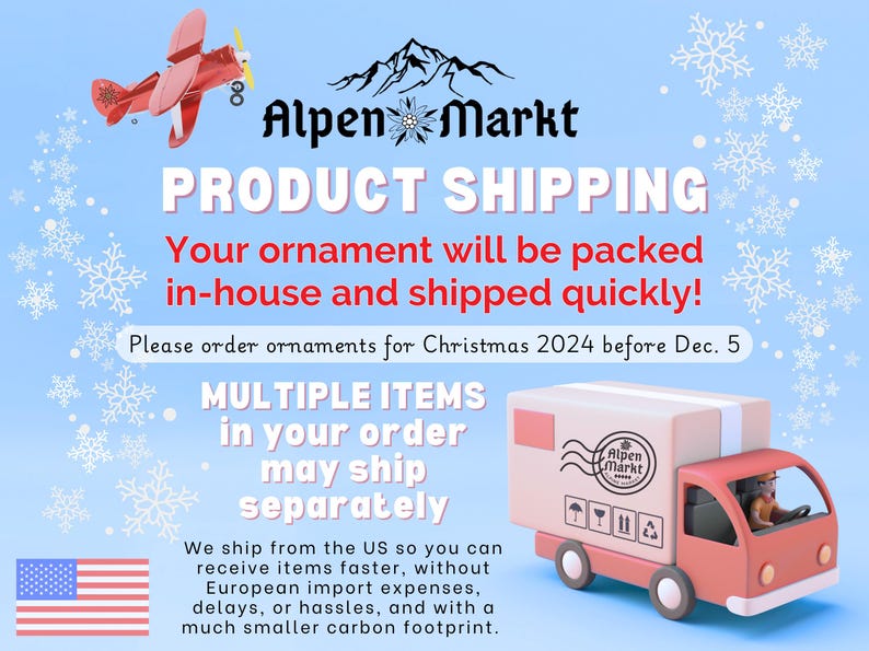 Keepsake German ceramic ornament with gift box, holiday Christmas present for German Mama Mom Papa Dad Oma Omi Tante family friends teacher image 9