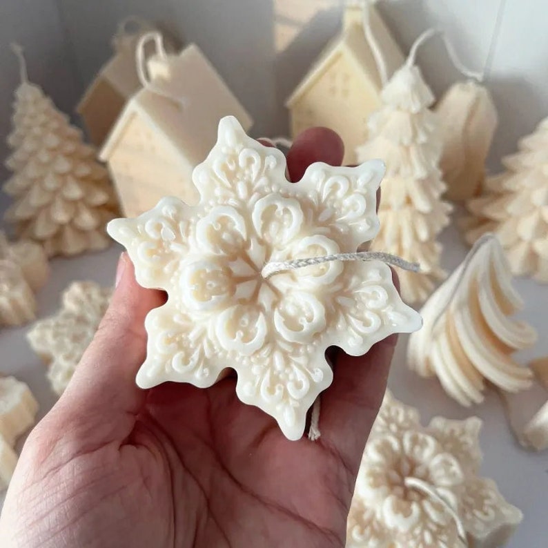Snowflake Christmas Candle mold for DIY Candle Making Craft
