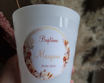 Lot étiquettes personnalisées Gobelets plastique ECOCUP pour Mariage Anniversaire Baptême Baby Shower Fête Noces - Résiste à l'eau