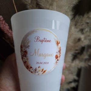 Lot of personalized labels ECOCUP plastic cups for Wedding Birthday Baptism Baby Shower Wedding Party - Water resistant