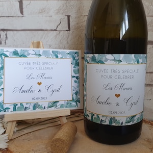 Lot of personalized Wine and Champagne bottle labels for your event - Special vintage to celebrate an event