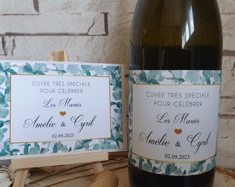 Lot étiquettes bouteilles de Vin et Champagne personnalisées pour votre évènement - Cuvée spéciale pour célébrer un évènement