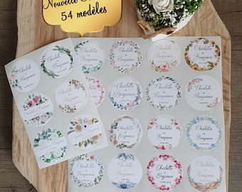 Étiquettes 3,5cm autocollantes personnalisées pour Mariage, Baptême, Anniversaire, Baby Shower, Communion, Fête, Fiançailles, noces