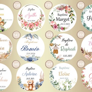 Personalized 3.5cm self-adhesive labels for Baptism, Birthday, Baby Shower, Birth, Party, Battesimo - 2024 Collection