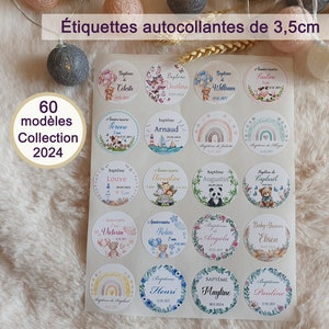 Étiquettes 3,5cm autocollantes personnalisées pour Baptême, Anniversaire, Baby Shower, Naissance, Fête, Battesimo Collection 2024 image 7