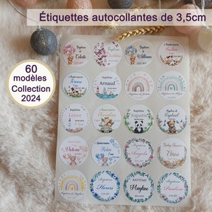 Étiquettes Autocollantes Personnalisées Pour Baptême - Transparent, Or, Argent - Taille 4,4 à 15,2 Cm