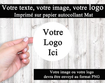 Lot étiquettes 4cm avec votre logo, votre visuel, votre design, votre image, votre texte - c'est vous qui créé votre étiquette autocollante