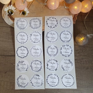 4cm self-adhesive labels to personalize for wedding, baptism, birth, birthday, baby shower, gift, party, tears of happiness