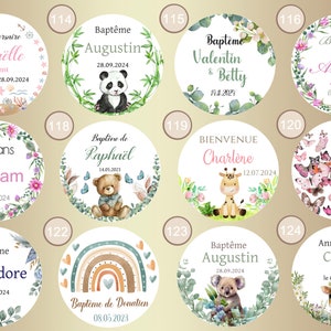 Étiquettes 3,5cm autocollantes personnalisées pour Baptême, Anniversaire, Baby Shower, Naissance, Fête, Battesimo Collection 2024 image 2