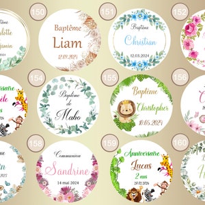 Étiquettes 3,5cm autocollantes personnalisées pour Baptême, Anniversaire, Baby Shower, Naissance, Fête, Battesimo Collection 2024 image 5