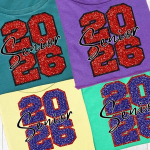 Red Glitter Senior 2026 PNG: Graduation Sublimation Design (Digital Download, 4 Files)