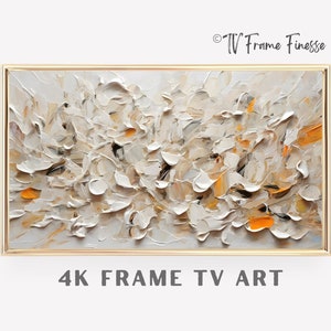 Samsung Frame TV Art Modern Textured Art For Frame TV, Palette Knife, Minimalist White Plaster, Neutral Art For Frame Tv, Instant Download
