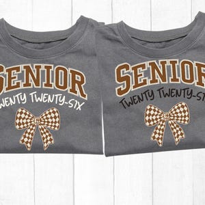 Coquette Senior 2026 Png Retro Vintage Preppy Senior Shirt Design, Class of 2026 Png Senior Mom Png Girly Graduation High School Sublimation