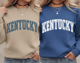 Kentucky PNG SVG Cut File Sublimation Designs, Varsity Cheer Shirt Digital Download, Vintage Blue Distressed College Kentucky State Ky PNG
