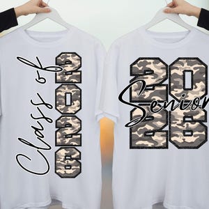 Senior 2026 PNG Old School Camo, Camouflage School Spirit Shirt Graduation T-shirt Design, Printable Digital Download png Sublimation Design