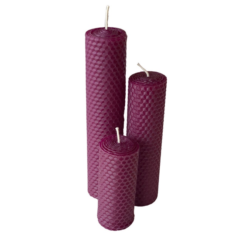 100 Pure Norwegian Beeswax Candles set of Three, Thick Pillar Beeswax Candles, Anti Alergic