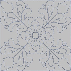 Flower quilting machine embroidery design. Flower quilt embroidery design. Flower quilt block embroidery. Machine embroidery design