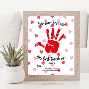 Valentine&#39;s Day Handprint Craft: Christian Scripture Art (Digital Download)