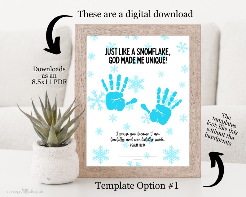 Snowflake Handprint Craft for Sunday School | Scripture Handprint ...