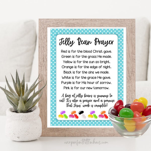 Jelly Bean Prayer Poem Cards for Kids Christian Easter Story Printable Preschool Bible Story Jelly Bean Activity for Children's Church