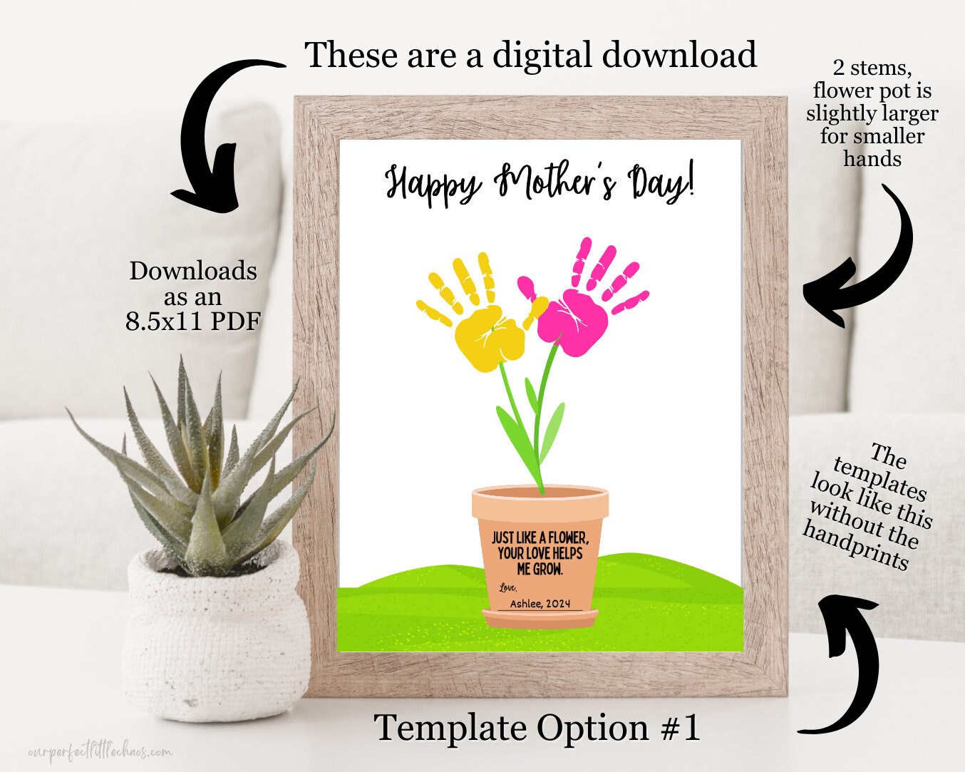 Mother's Day Flower Handprint Craft for Kids | Mothers Day Keepsake ...