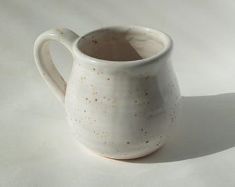 Handmade ceramic mug, Large Speckled wabi sabi mug
