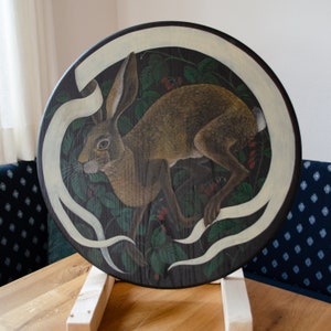 Shooting target ribbon hand painted unique hare
