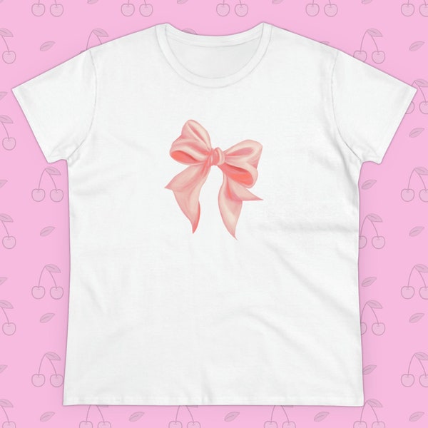 Trendy Shirt Coquette, Pink Bow T-Shirt