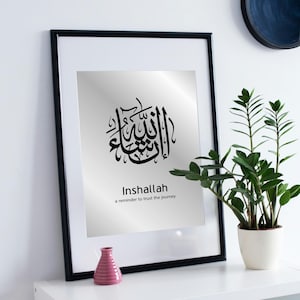 Inshallah Calligraphy Printable Poster: Multiple Sizes