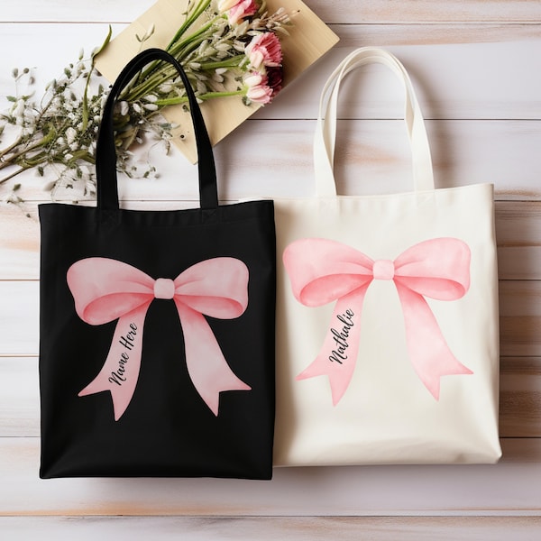 Custom Canvas Tote Bag Personalised Coquette Tote Birthday Gift For Her