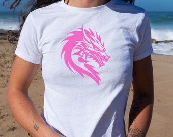 Dragon Y2K Graphique Bébé Tee Chemise Tribale T-shirt D'été Y2K Haut Court Années 2000 Vêtements