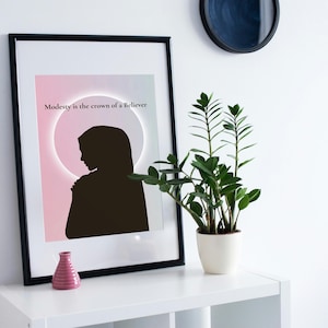 Hijabi Illustration Art: Modern Islamic Digital Wall Decor for Women
