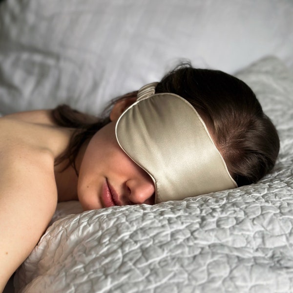 Sleeping mask made of 100% pure mulberry silk I 22 Momme I Oeko-Tex certification
