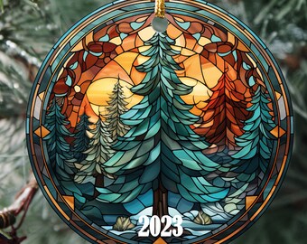 Stained Glass Christmas Tree Ornament: Personalized Keepsake Gift