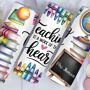 Personalized Teacher Tumbler with Straw: Custom Name Gift