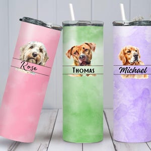 Custom Dog Photo Tumbler: Personalized Dog Mom Gift