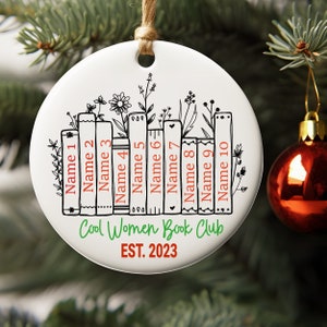 Personalized Book Club Ornament - Custom Christmas Gift