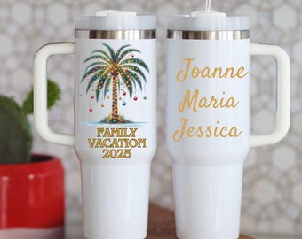 Personalized Family Vacation Tumbler: Custom Travel Cup, Beach Trip 2025