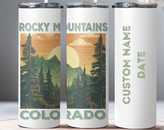 Retro Colorado Tumbler: Rocky Mountains Travel Gift